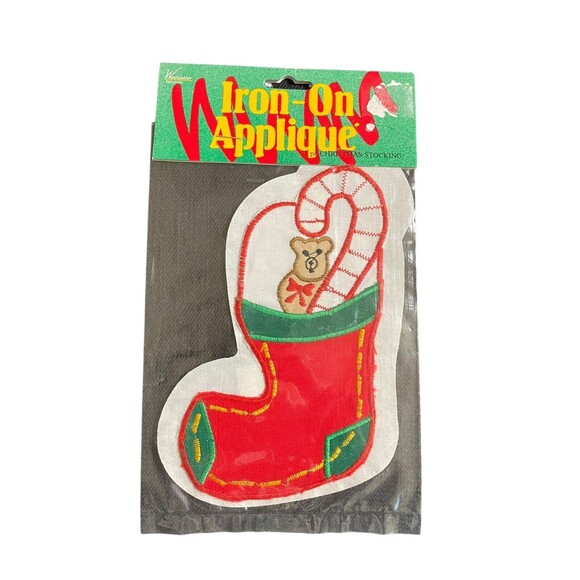 Vintage Christmas IRON-ON APPLIQUE Lot x6 Horses Candle Bells UGLY SWEATER DIY - Picture 7 of 9